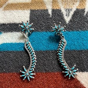 Star/Flower Turquoise Earrings